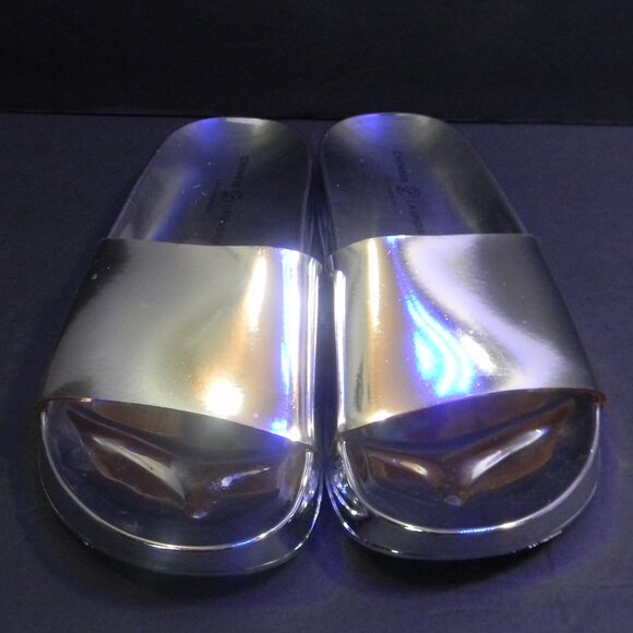 Chinese Laundry Silver Chrome Slide Slip-on Sandals Size 7 NWOB - Picture 2 of 5